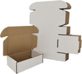 6x4x2'' Small Shipping Boxes 25 Pack, White Corrugated Cardboard Literature Mailers, Mailing Packaging Supplies for