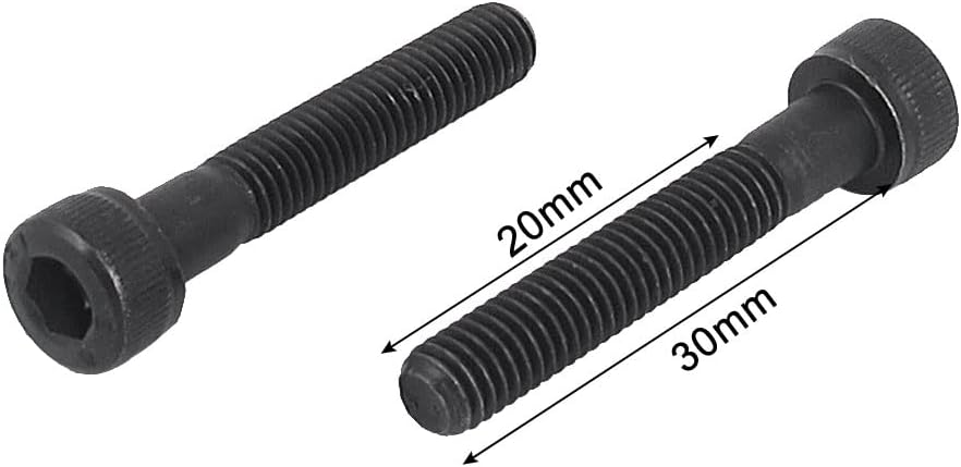 uxcell M5 x 30mm Alloy Steel Hex Socket Head Cap Screws Bolt Black 30 Pcs