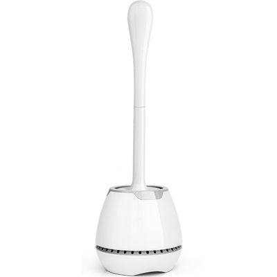 Toilet Brush and Holder, Toilet Bowl Brush with Ventilated Holder and Ergonomic Long Handle, Durable Bristles Toilet