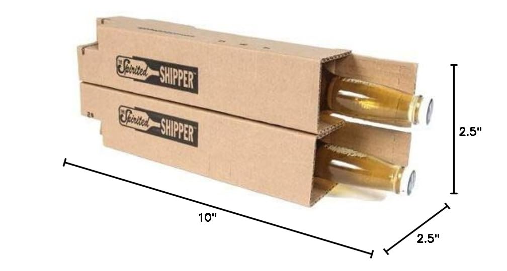 SpiritedShipper Four Bottle Shipper - 375ml / Beer - Kraft (10 Boxes and Inserts)