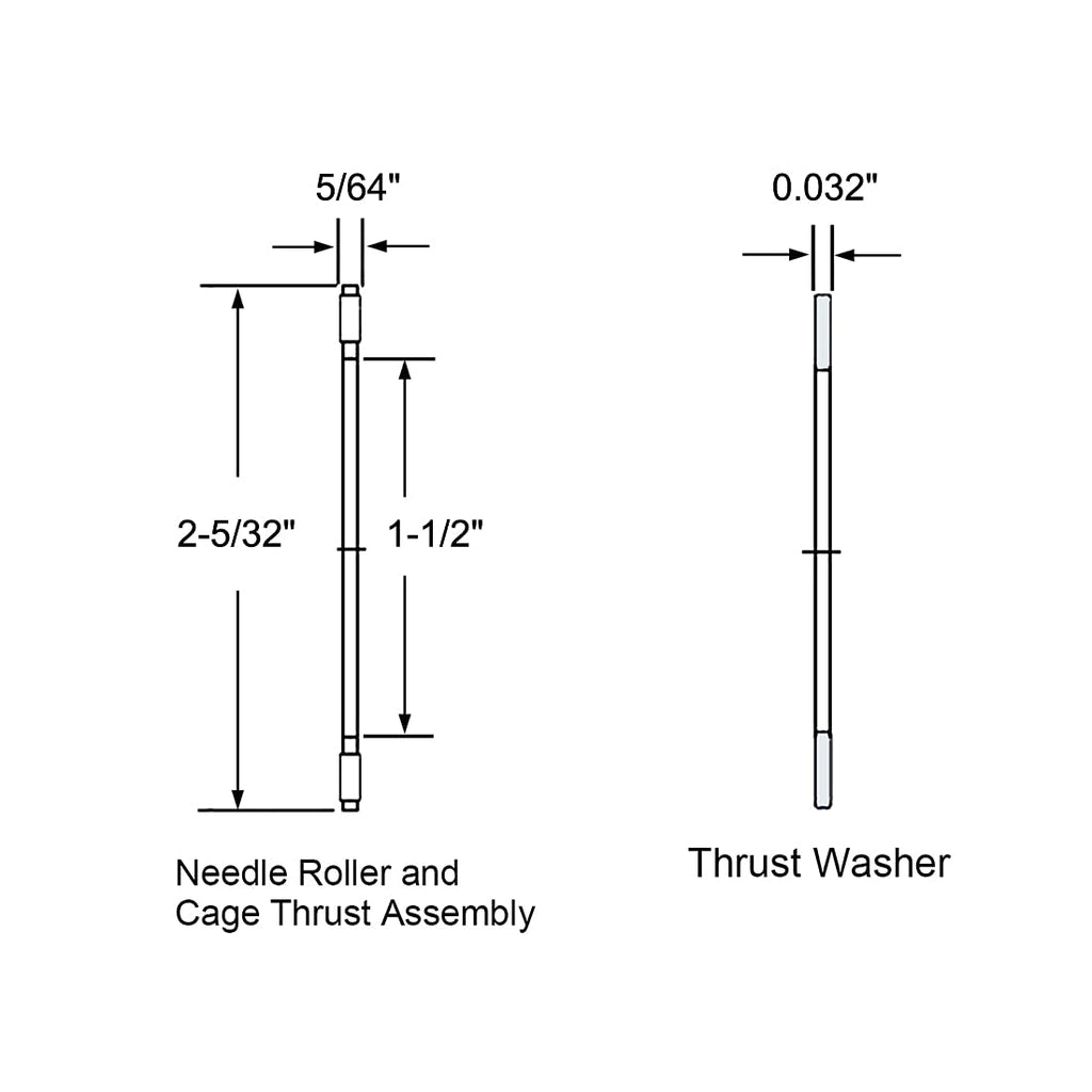 uxcell NTA2435 Thrust Needle Roller Bearings with Washers 1-1/2" Bore 2-5/32" OD 5/64" Width