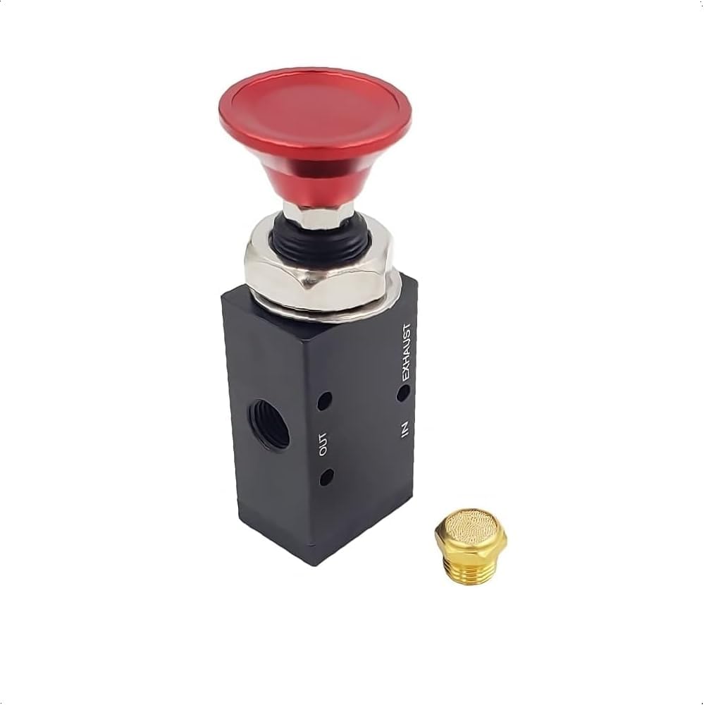 3-Way Three-Way Push/Pull Manual Tailgate Air Valve (Air Valve, W/Knob, Push-Pull, 3 Way, 2 Position)