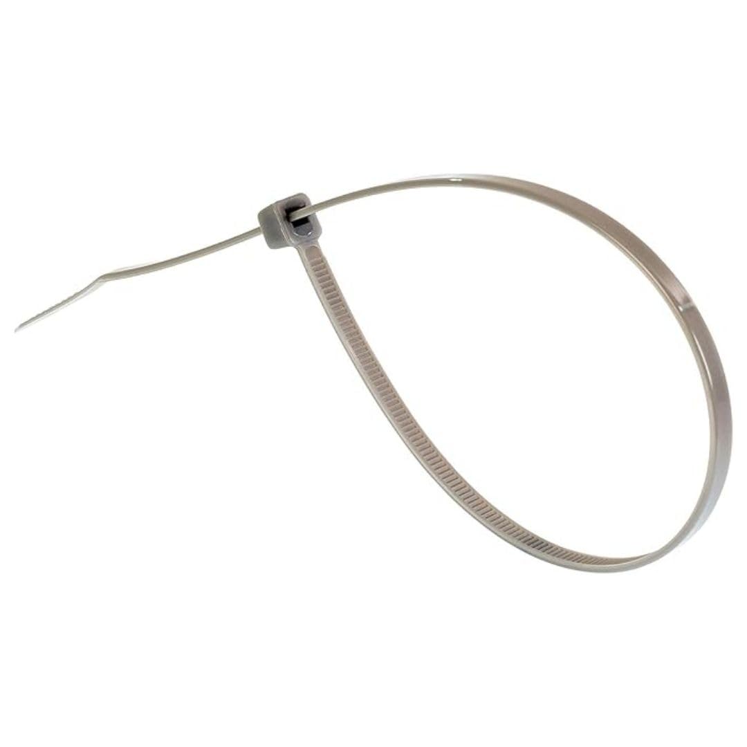 GTSE - 8 Inch Silver Nylon Zip Ties, 100 Pack, 18lb, Self-Locking