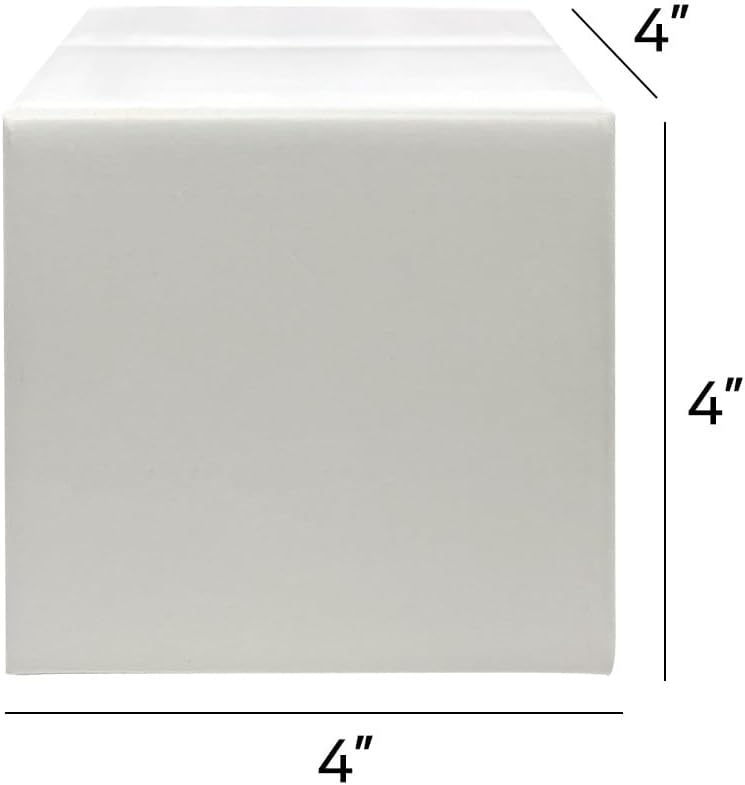 4x4x4 Inches Shipping Boxes Set - (25 Pack) White Corrugated Cardboard Mailer Boxes for Packing Small Business