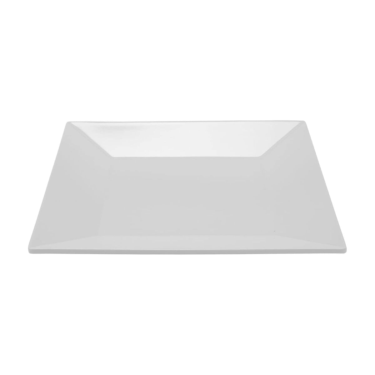 10" White Square Melamine Plate (Set of 12)