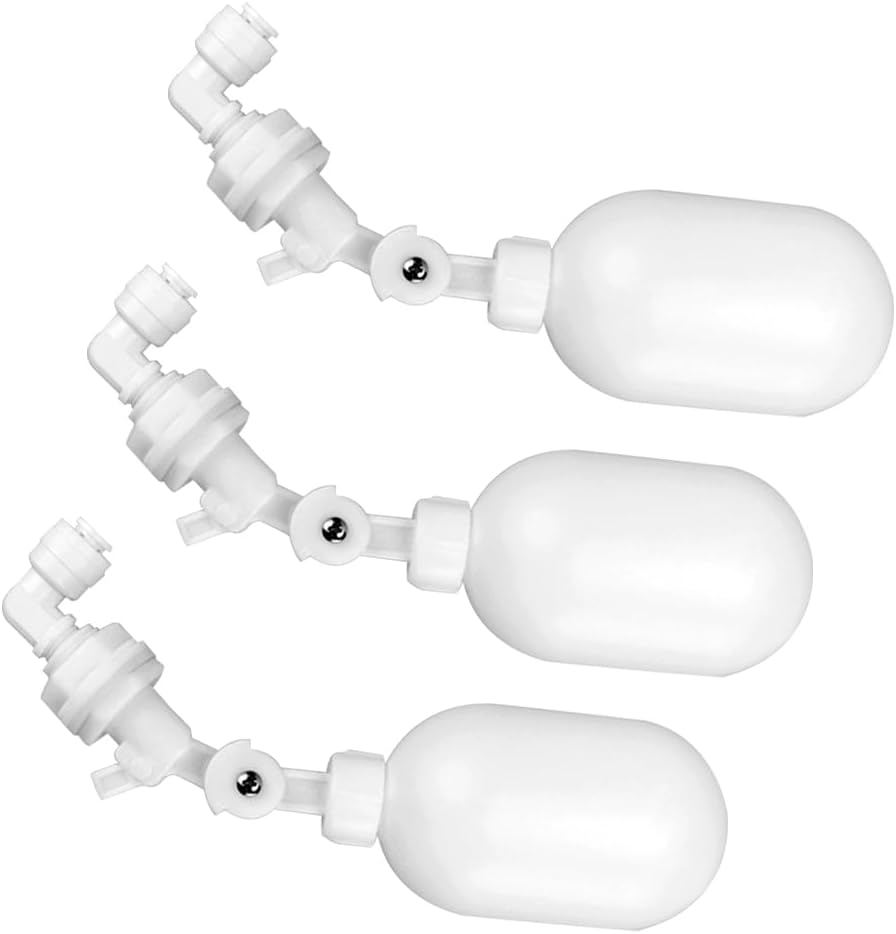 3Pcs Float Ball Valve 1/4" Quick Connect Plastic Tank Control Valve