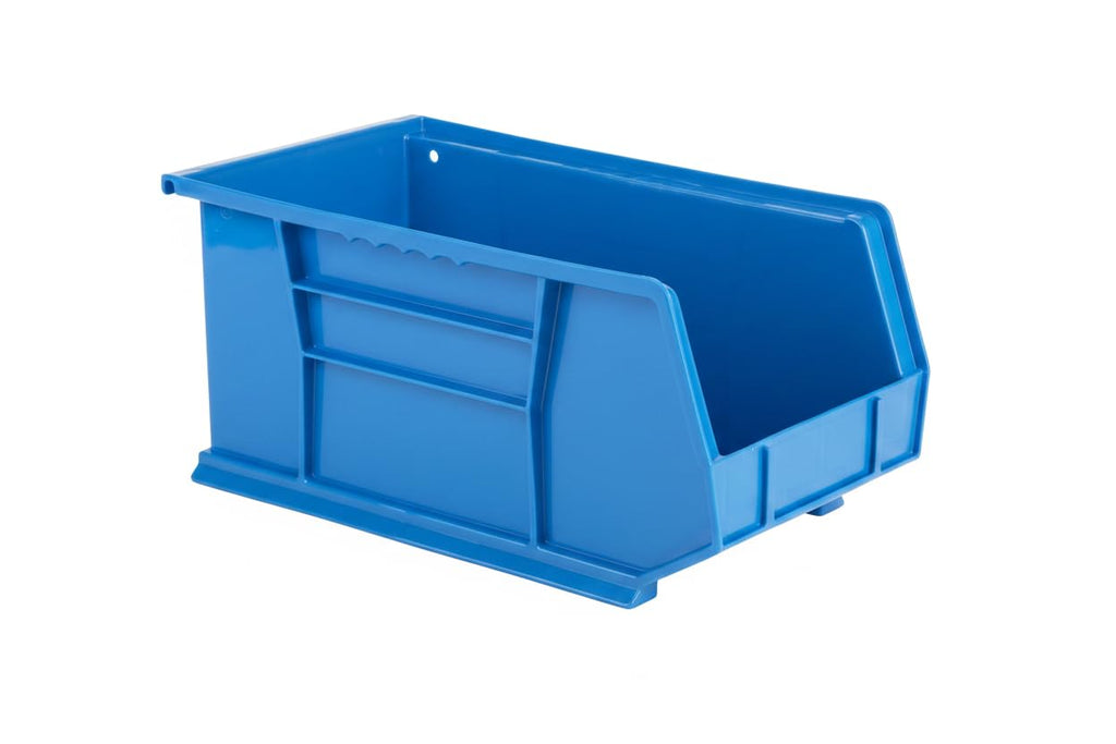 15" x 8" x 7" (12 Pack) Plastic Stackable Storage Bin, Hudson Blue