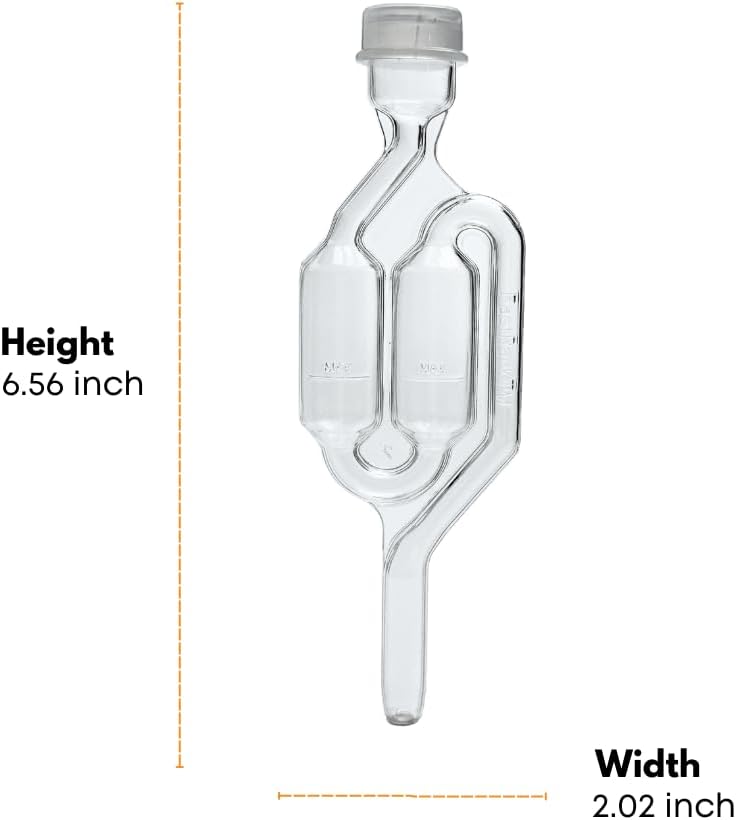 Airlocks for Fermenting (Set of 3) | Bubble Airlock for Wine Making and Beer Making | BPA-Free S-Shaped | Used for