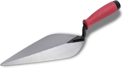 QLT London Brick Trowel, 12 x 5 Inch, Masonry Trowel | London Pattern Blade, Soft Grip Handle
