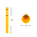 BollardGard 4" x 64" Bollard Cover Yellow (Yellow White Tape)