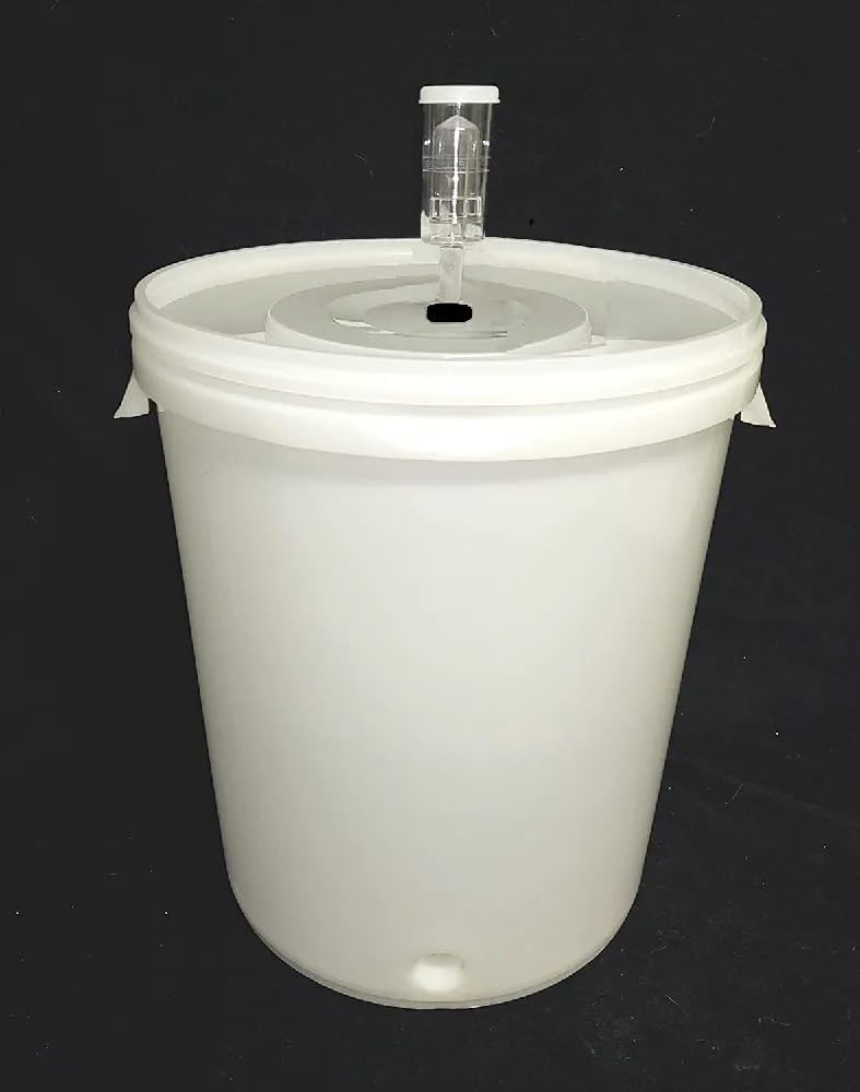 8 Gallon Primary Fermentation Bucket with Drilled and Grommeted Lid and Airlock Fermenter for Home Brewing and Wine