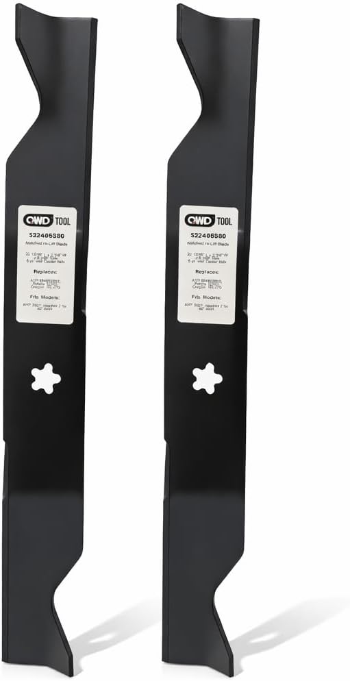 QWD 532405380 Mower Blades 2 Pack for Husqvarna 46 Inch Deck, 5-Point Star High Lift Blades Replacement for 405380 532403107, Fits YTH22V46 Z246 YTH20K46 YTH21K46 YTH22K46 YTA22V46 Craftsman