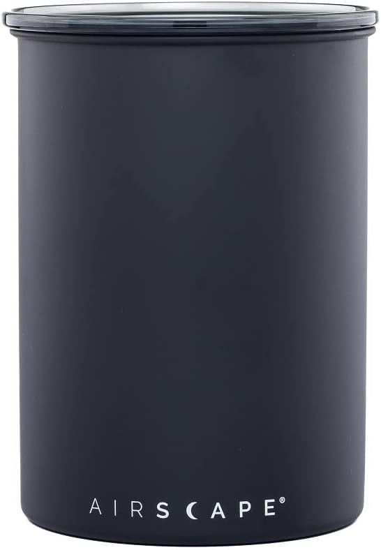 AirScape by Planetary Design | Airless Coffee Storage | 500g | Matte Black | Container | US Patented Inner Plunger