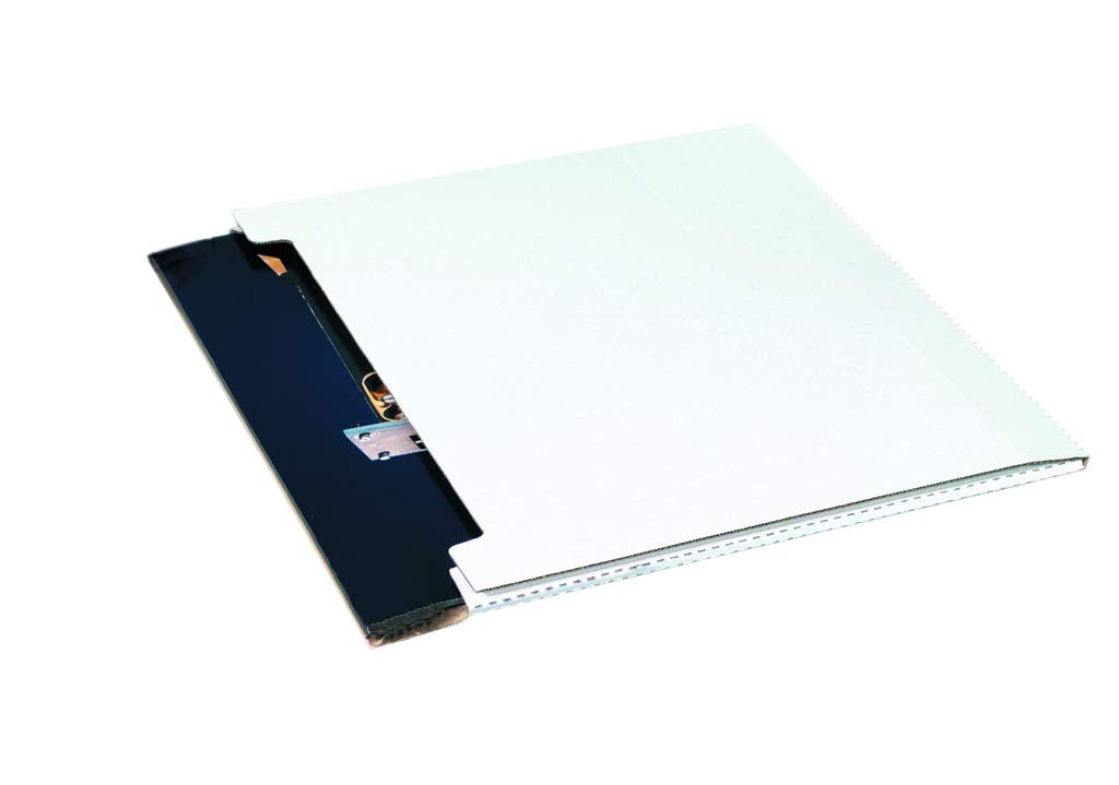 BFM201614 Jumbo White Fold-Over Cardboard Mailers, 20 x 16 x 1/4 Inches, Easy Fold Mailers, Corrugated Die-Cut