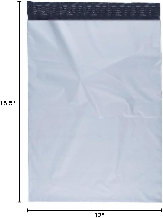 Poly Mailers Shipping Envelopes Bags, 12 x 15.5 - inches, 100 Bags
