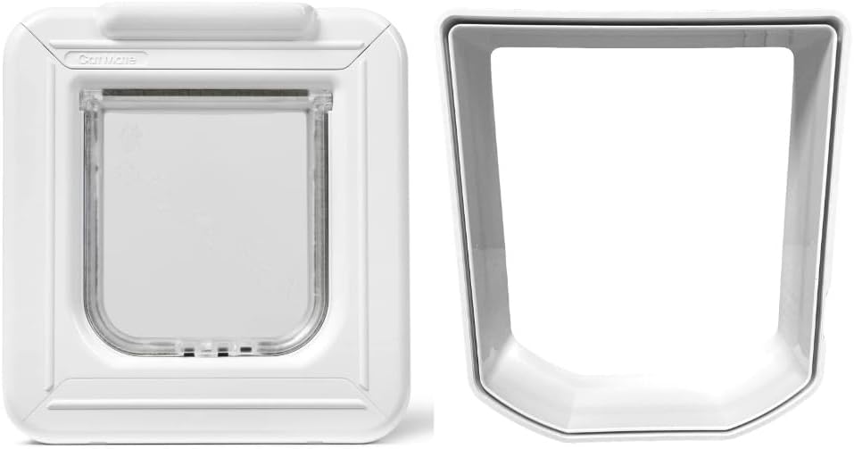 Elite Microchip Cat Flap with Digital Timer & LCD Display Bundle, Includes Pet Door (355) & Elite Wall Liner (308)