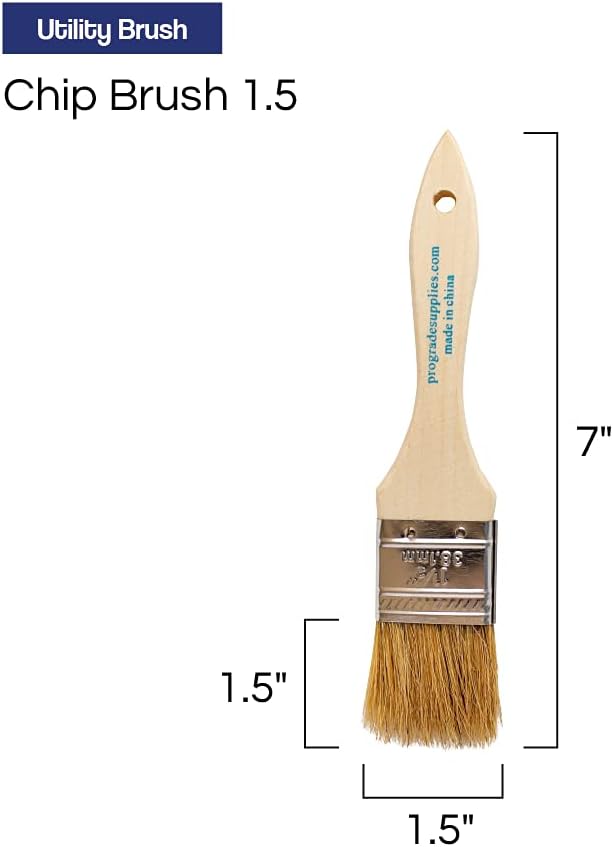 Chip Paint Brushes - 36 Ea 1.5 Inch Chip Paint Brush Light Brown