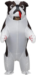 Funny Inflatable Costume for Adult Blow up Bullydog Costume Halloween Party Puppy Dog Cosplay Costume Onesie