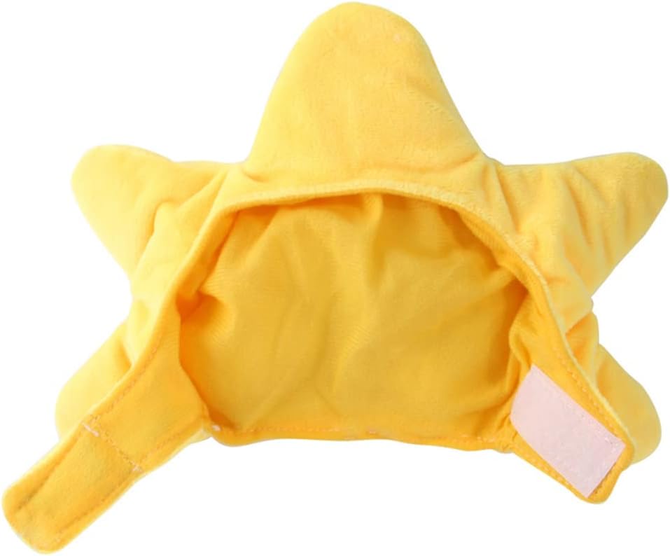 Funny Cat Hat Yellow Starfish Small Dogs Cap Soft Star Shaped Puppy Headgear Halloween Pet Costume Warm Head