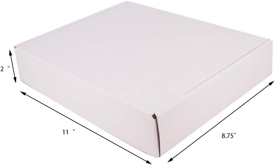 30 Pack 11x8.75x2 Inch White Corrugated Cardboard Shipping Box