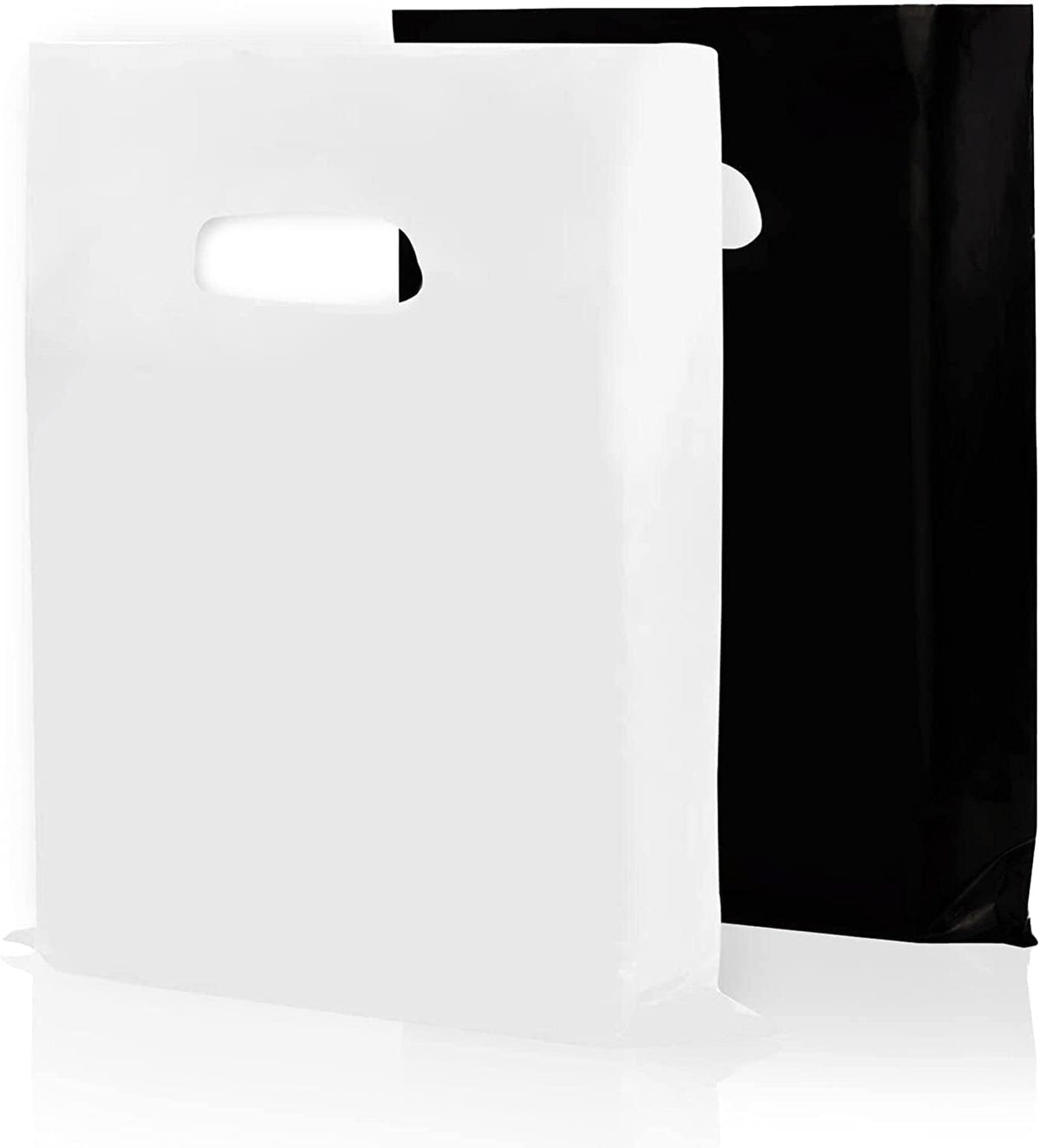 Merchandise Bags, 1.75 Mil Thick, 100 Pack, Black & White, Small Business