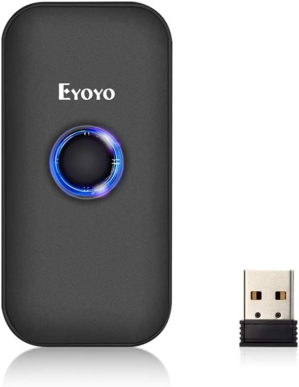 Mini 1D Bluetooth Barcode Scanner | 3-in-1 Bluetooth & USB Wired & 2.4G Wireless, Portable Bar Code Reader, Work with