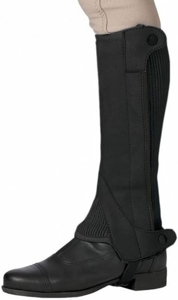Women's Elite Amara Ribbed Half Chaps - Equestrian Horse Riding Protective Legwear with Contoured Stretch Panels