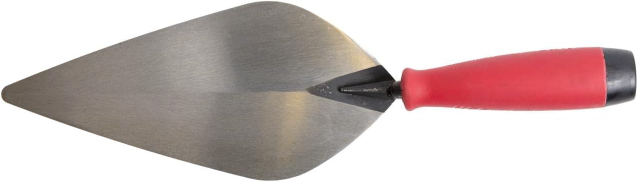 QLT London Brick Trowel, 12 x 5 Inch, Masonry Trowel | London Pattern Blade, Soft Grip Handle