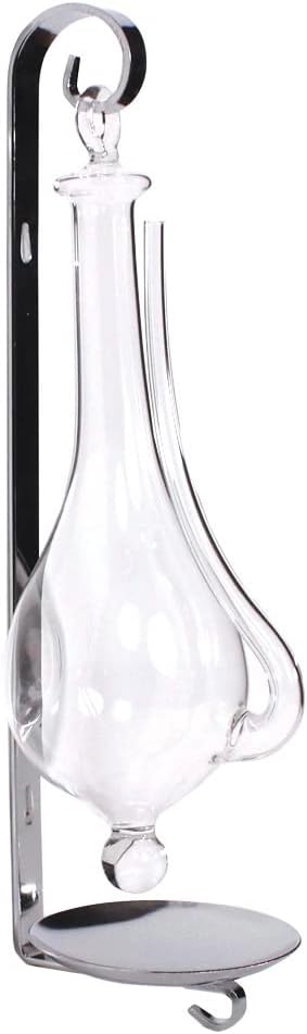 B1025C Antique Storm Glass Wall Mount Liquid Barometer | With Drip Cup