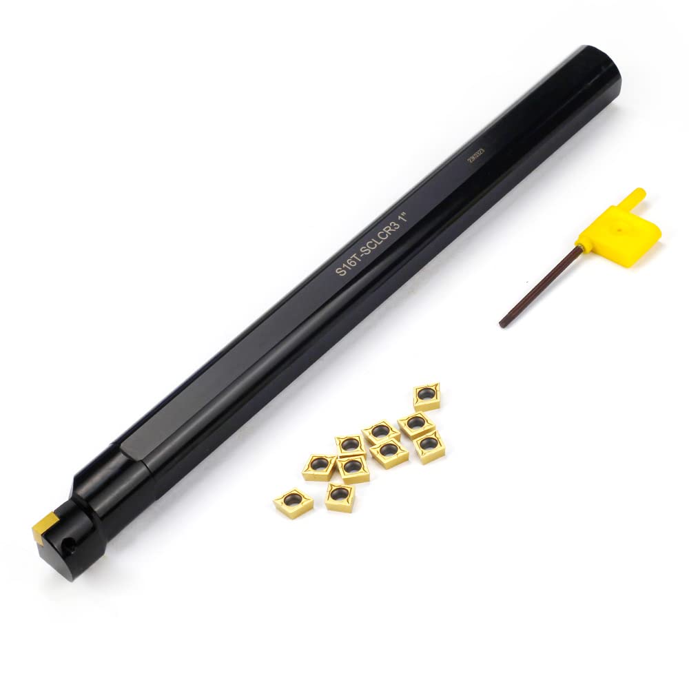 OSCARBIDE 1"x12" Indexable Boring Bar S16T-SCLCR3 Right-Hand 10 Inserts