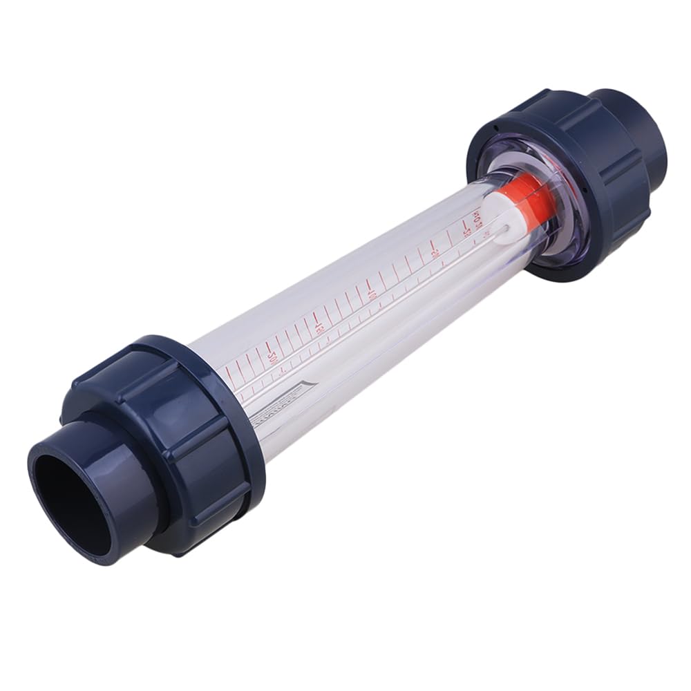 Inline Liquid Flowmeter, Fluids Flowmeter with AS Plastic Cylindrical Body Works with DN25 1" Pipe Connection (250~2500L/H)