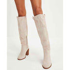 Womens Knee High Boots Slouchy Suede Fall Tall Boot Chunky Heel
