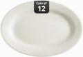 REC-13 Rolled Edge 11-1/2 by 8-1/4-Inch Stoneware Oval Platter, American White, Box of 12