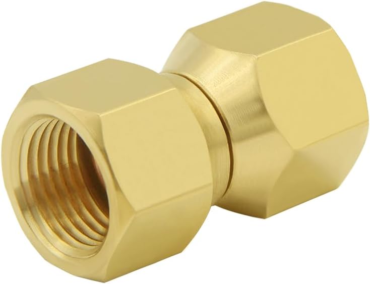 Hooshing 3/8" Female Flare Swivel Adapter Brass Tube Fitting Gas Connector