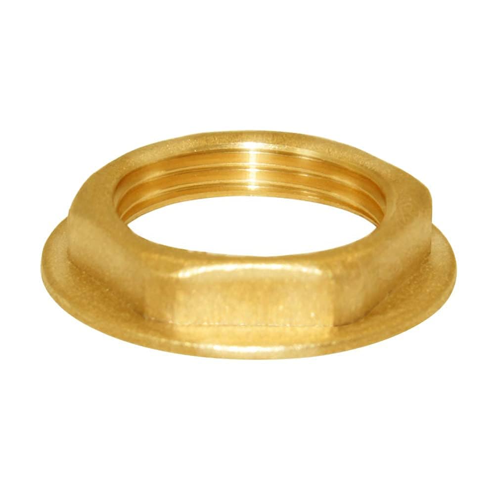 Joywayus 2 Pack Brass 1" Female Thread Hex Flange Lock Nut Pipe Fittings