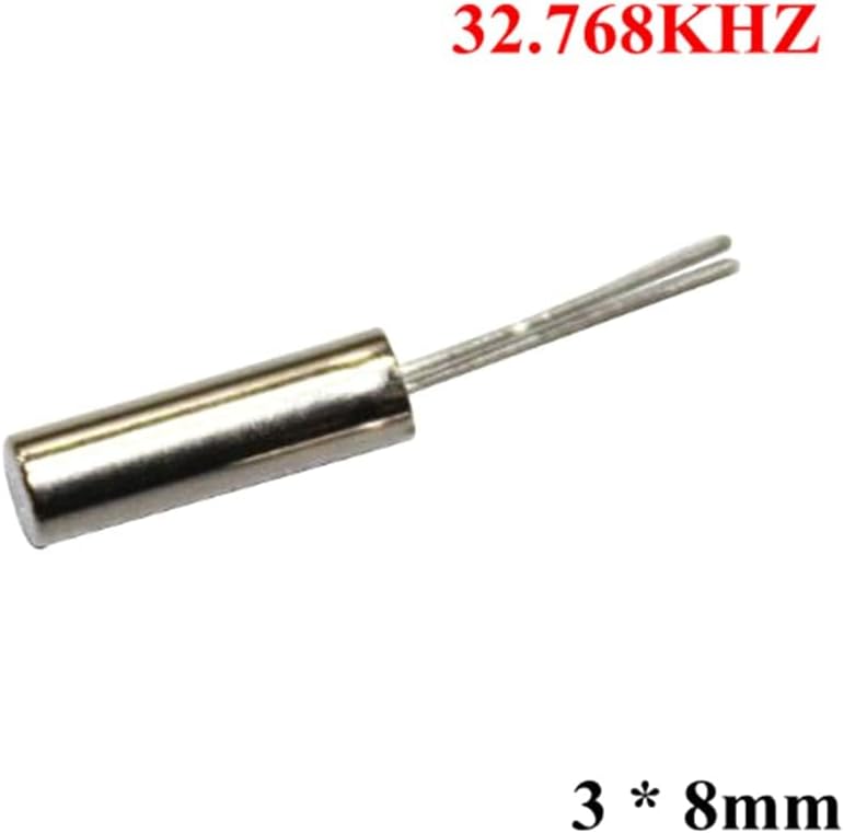 10Pcs Silver Clock Crystal (32768HZ) 32.768KHZ Crystal Oscillator Passive Components (3 * 8mm)