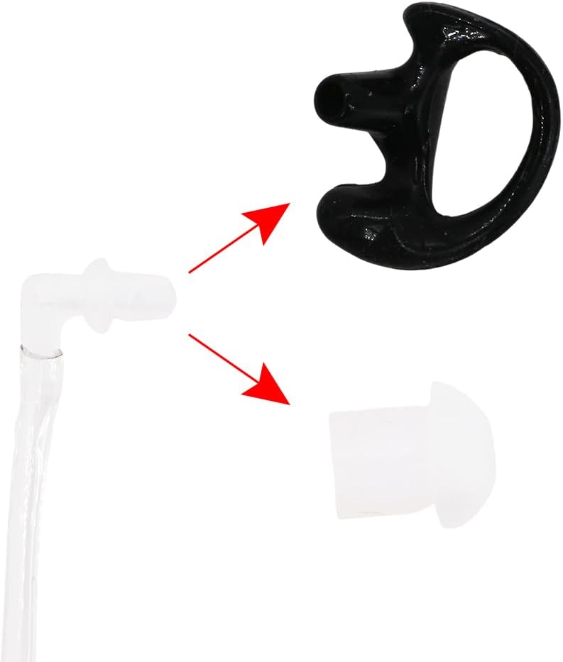 K-2 PIN Throat Mic Compatible with BaoFeng/Retevis/Pxton/Kenwood, Airsoft Tactical Single-Ear Air Tube Headset with