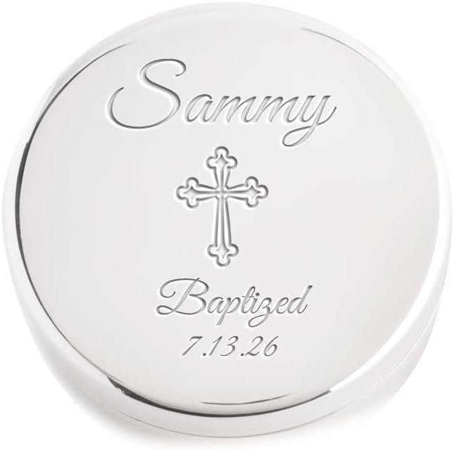 Personalized Baptism Round Jewelry Box