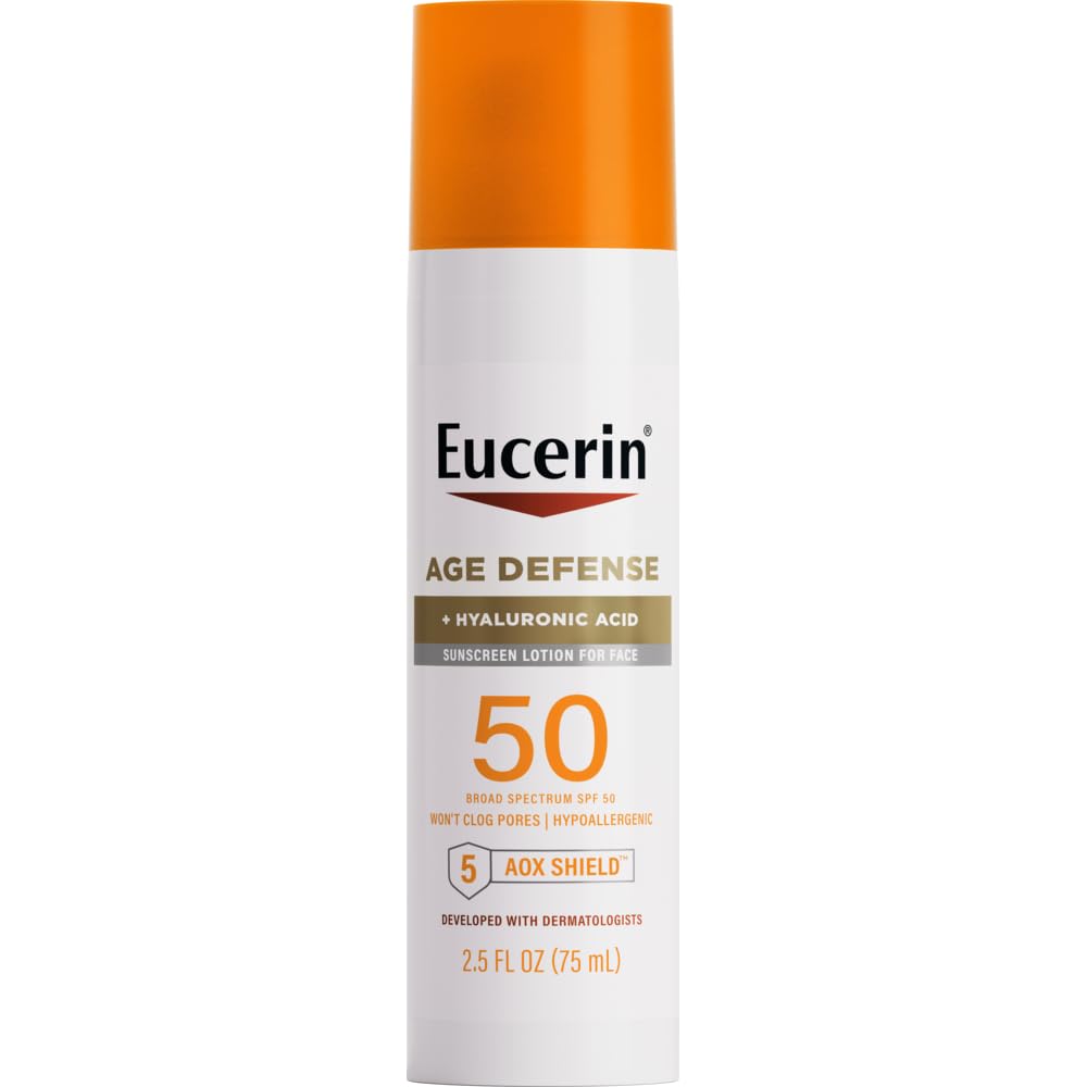 Sun Age Defense Face Sunscreen Lotion SPF 50, 2.5 FL OZ | Face Sunscreen SPF 50 with Hyaluronic Acid for Age Defense