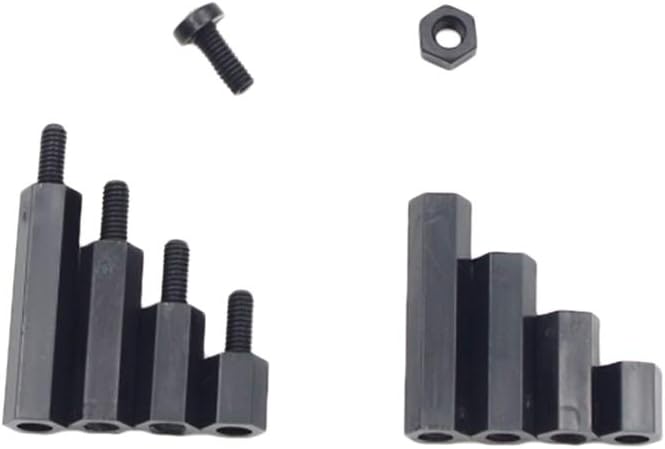 M2.5 Black Nylon Male-Female Hex Standoffs Screws Nuts Assortment Kit
