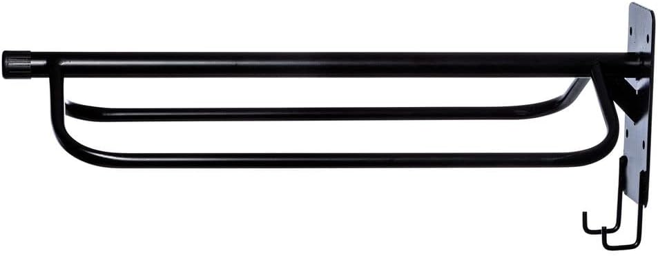 Saddle Rack with Tack Hooks | Color Black | Space-Saving Design | Fits English and Western Saddles | Durable and
