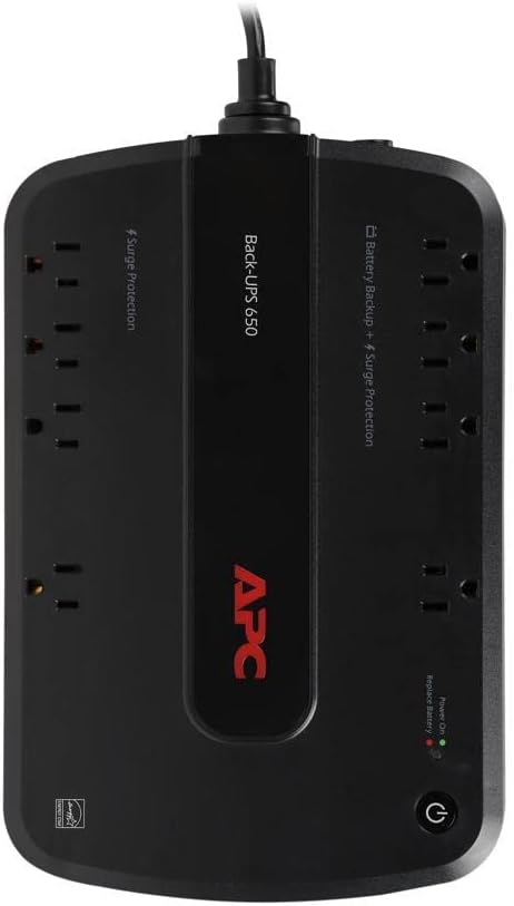 UPS 650VA/390W Battery Backup & Surge Protector for PC, NAS | BE650G1 | UPS battery backup for Office Electronics.
