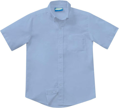 Boys' Short Sleeve Oxford Shirt | Back Yoke, Shirttail Hem, Comfortable Fabric, Machine Washable, Easy-Care Cotton