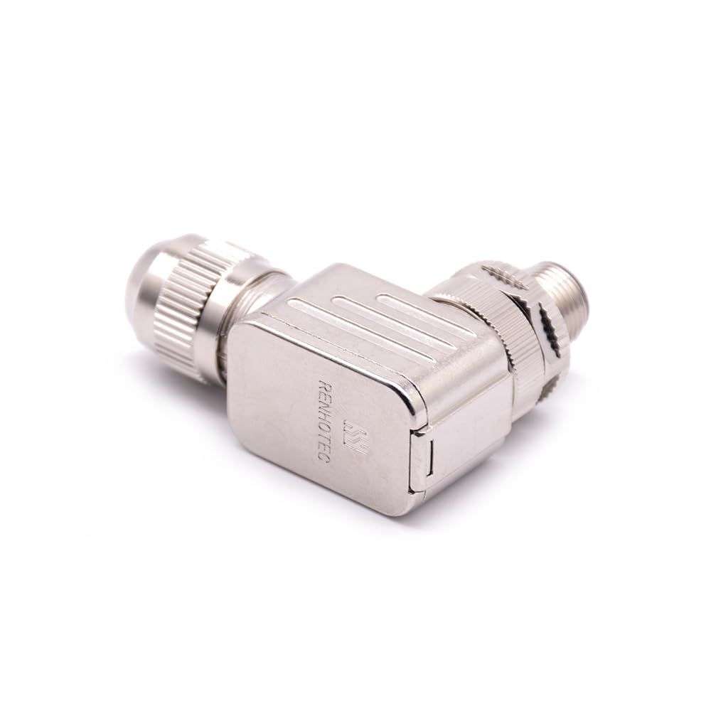 Elecbee Profibus M12 Field Wireable Connector Assembly Cable Plug Shiled (5 Pin Male A-Code Right Angle)