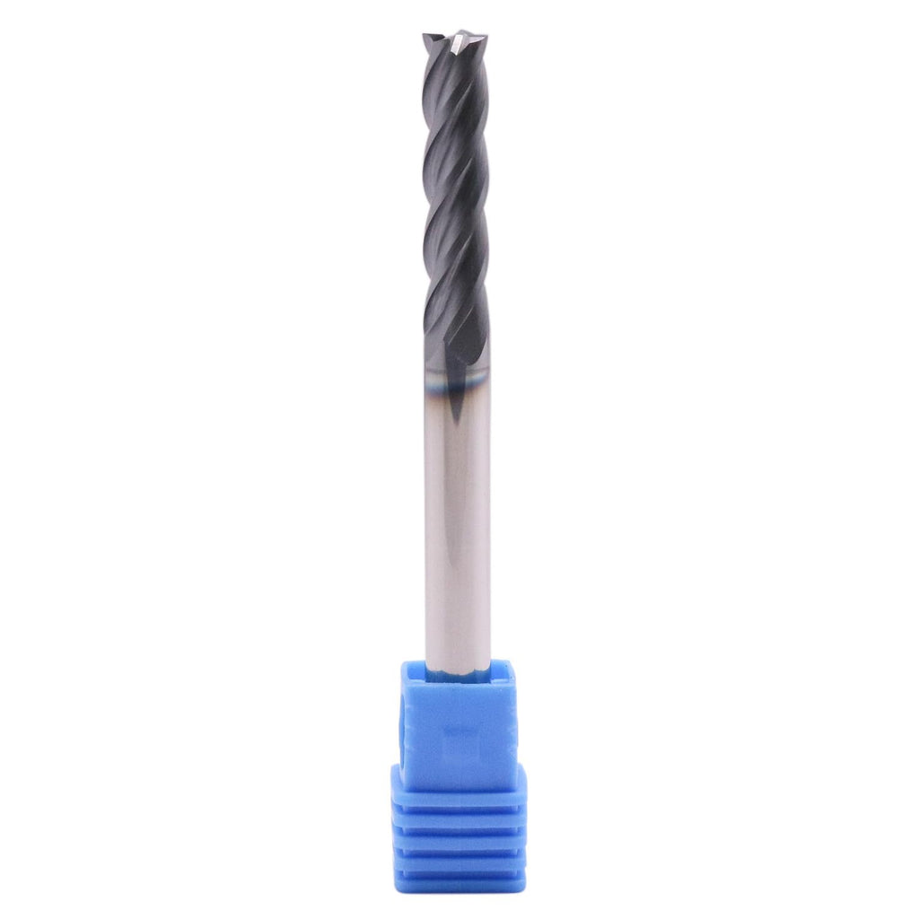 1/4" 4 Flute Solid Carbide Long Square End Mill, 3" OAL, AlTiN Coated