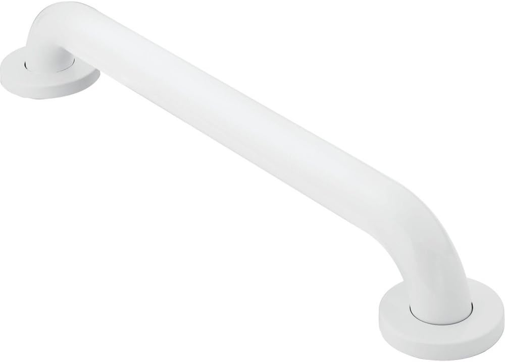 Glacier White Bathroom Safety 18-Inch Shower Grab Bar with Concealed Screws for Handicapped or Elderly, R8718W