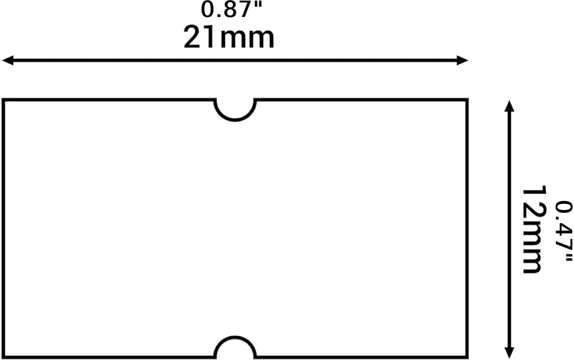(6 Rolls - 6000 pcs) 0.82" x 0.47" (21 x 12 mm) Multi-Colored Paper Sticker 6 Colors Price Gun Pricemarker Labels