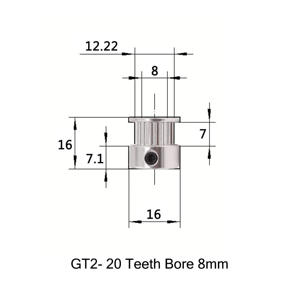Saiper GT2 Timing Belt Pulley 20 Teeth Bore 8mm(5pcs)