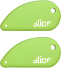 Micro Safety Cutter | Safe Ceramic Box Cutter Lasting 11x Longer than Metal | Keychain Box Opener | 2 Pack | Green