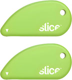 Micro Safety Cutter | Safe Ceramic Box Cutter Lasting 11x Longer than Metal | Keychain Box Opener | 2 Pack | Green